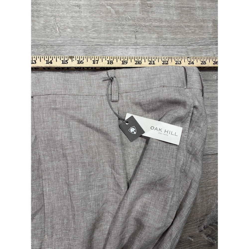 Oak Hill Dress Pants Mens‎ 50x30 Beige Linen Blend Pleated Big & Tall Trousers - Picture 8 of 12